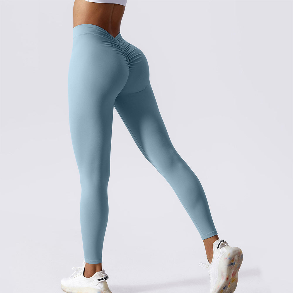 New Yoga Pants Women Back V Waist Hip Lifting Peach Pants High Waisted Sports Pants Gym Workout Pants