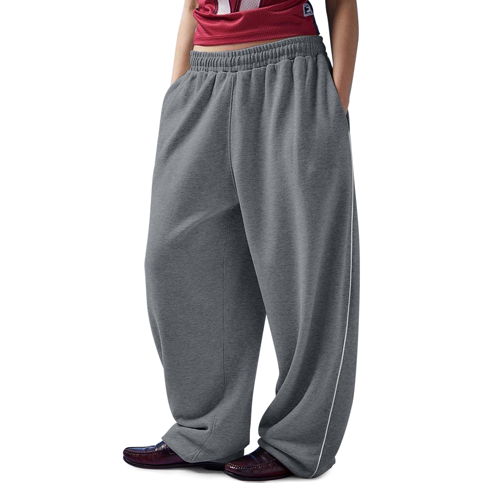 Women's Casual Baggy Sweat Pants Drawstring Trousers with Pockets