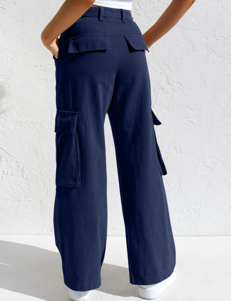 Women's Cargo Pants High Waisted Wide Leg Jeans Streetwear with Pockets