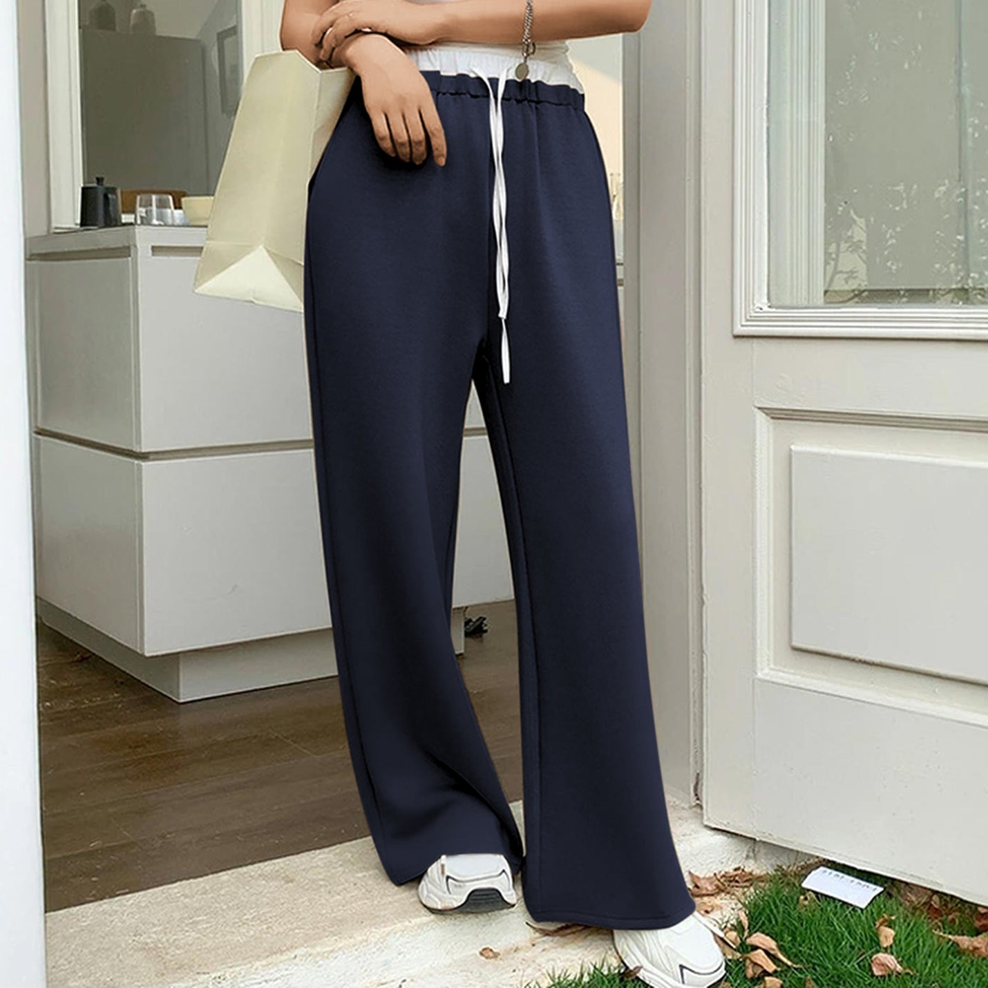 Women's Wide Leg Sweatpants High Waist Baggy Sweat Pants Straight Leg Pants with Pockets