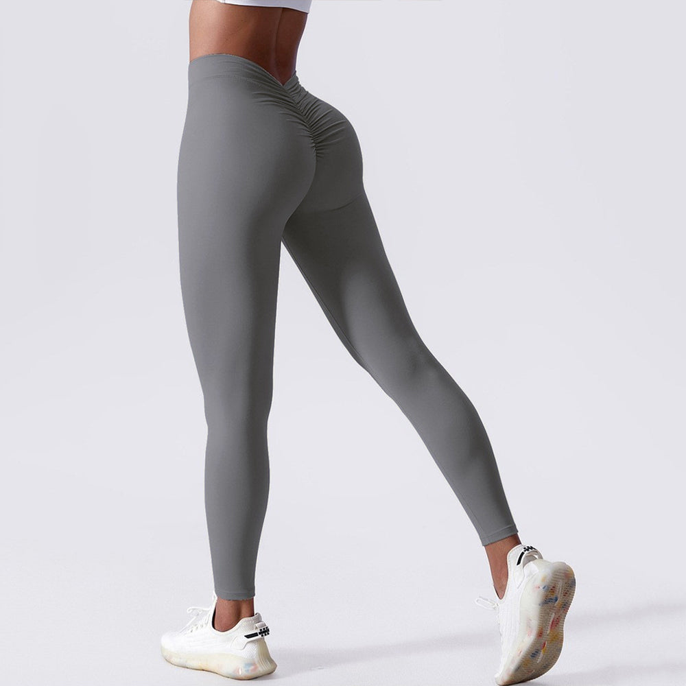 New Yoga Pants Women Back V Waist Hip Lifting Peach Pants High Waisted Sports Pants Gym Workout Pants
