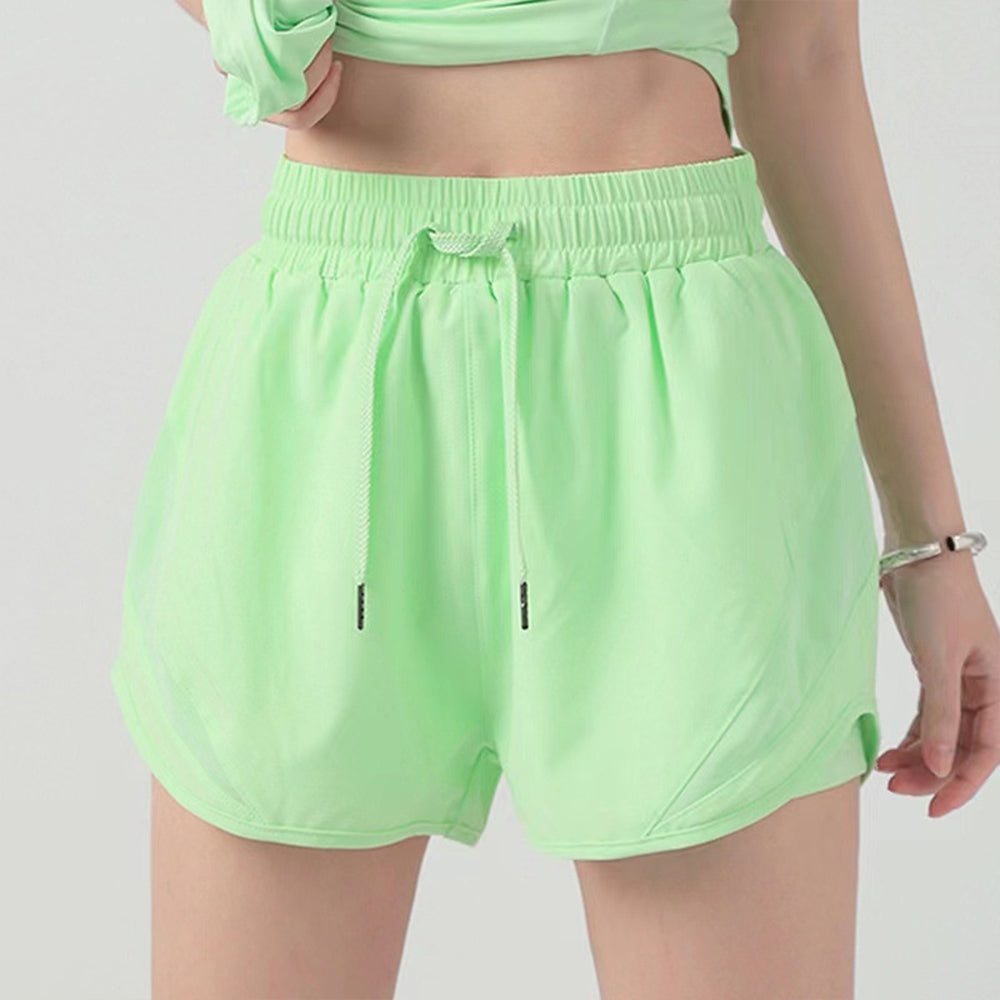 Summer Thin Loose Quick Dry Running Training Fitness Pants Yoga Shorts With Lining For Women