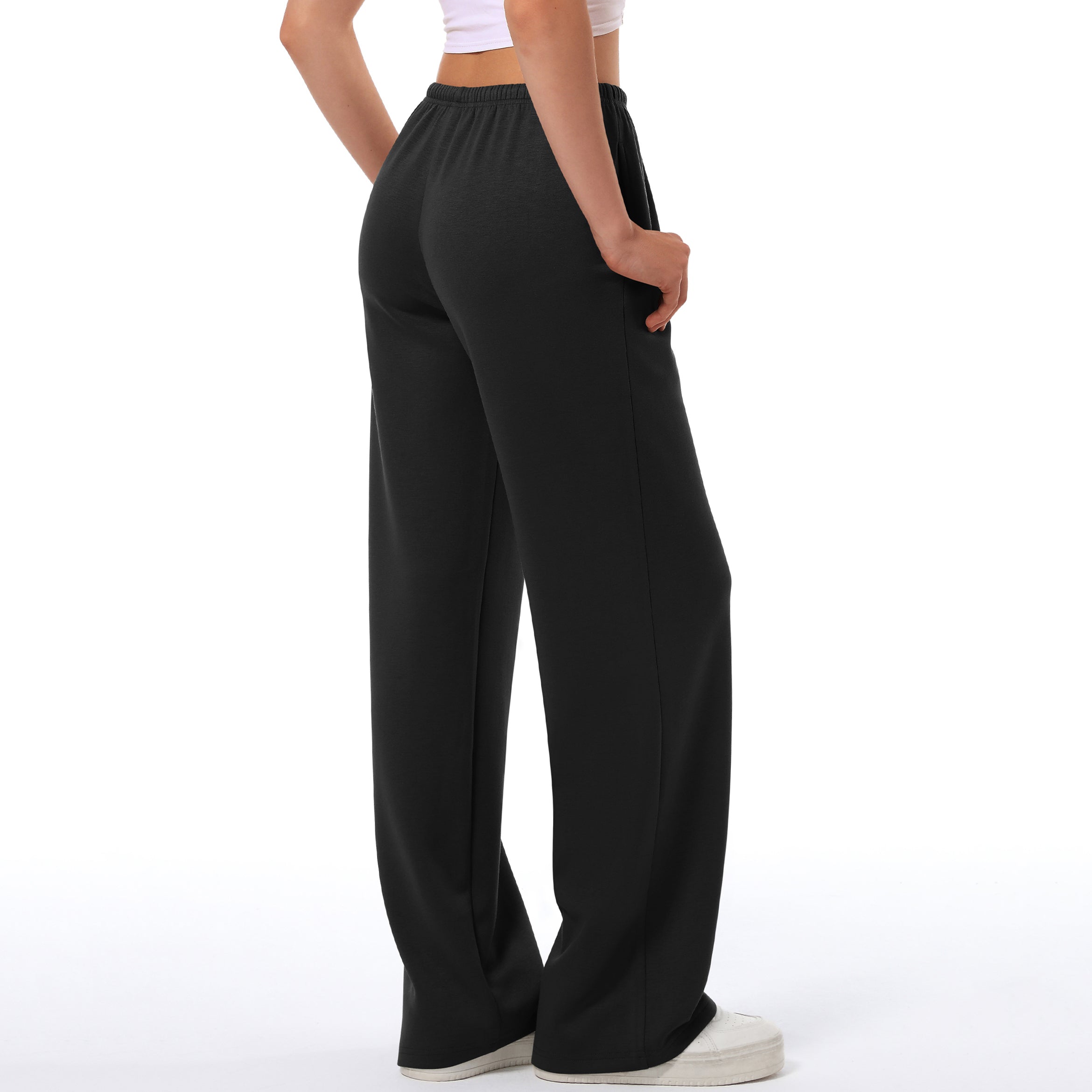 Women's Drawstring Elastic Low Waist Pants with Pockets