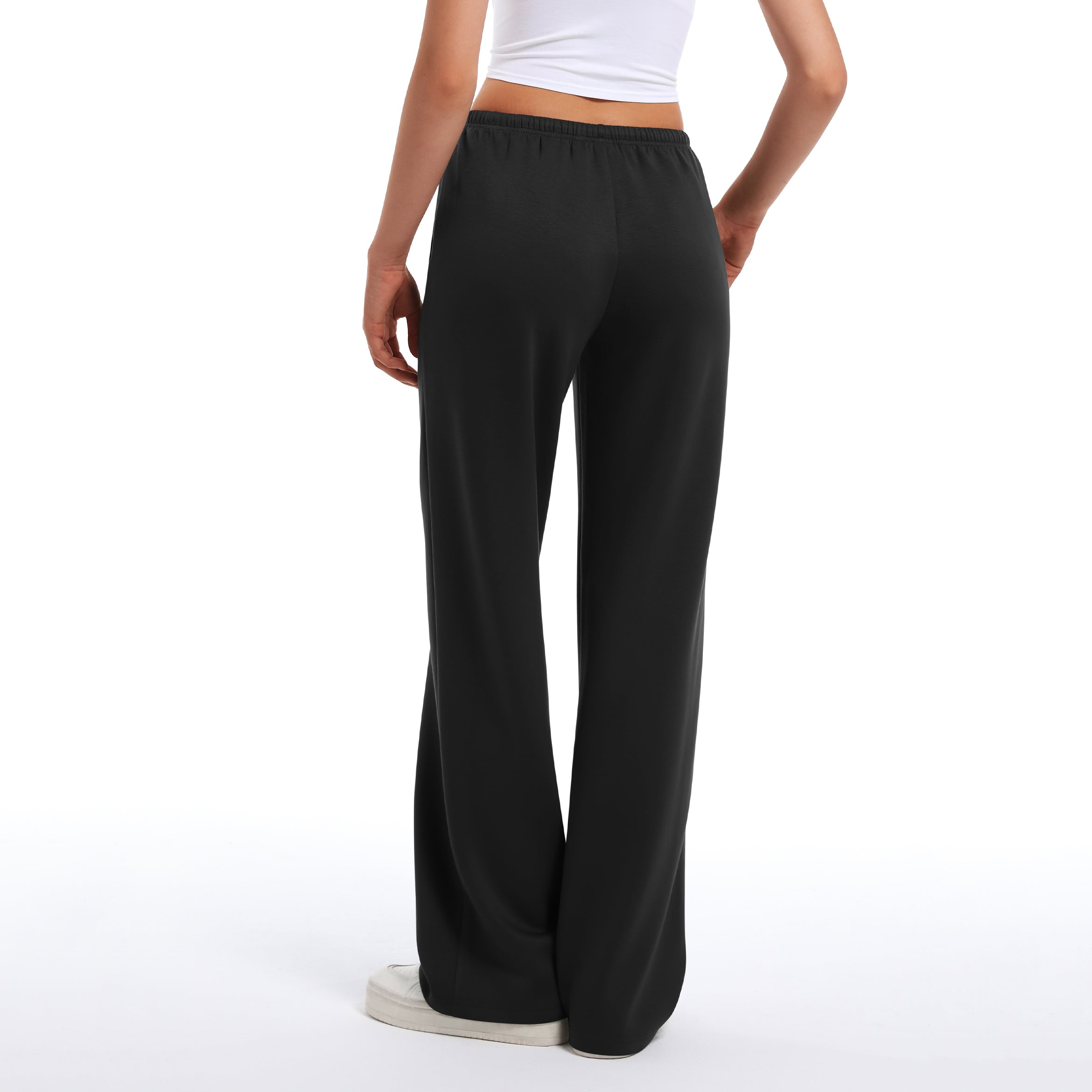 Women's Drawstring Elastic Low Waist Pants with Pockets