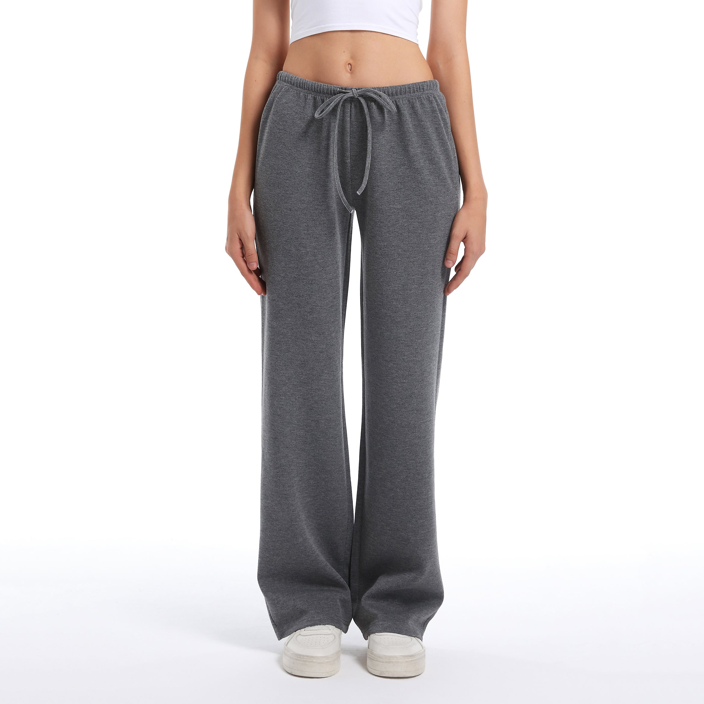 Women's Drawstring Elastic Low Waist Pants with Pockets