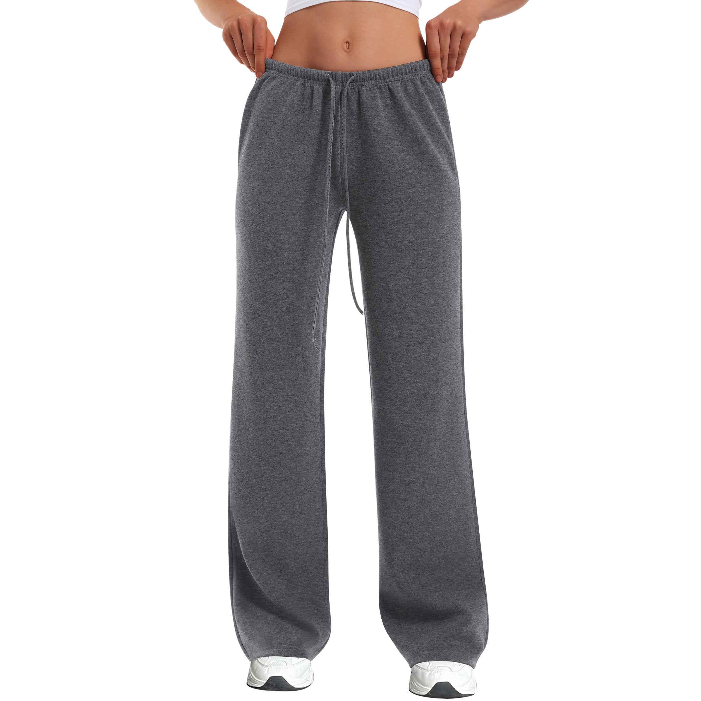 Women's Drawstring Elastic Low Waist Pants with Pockets