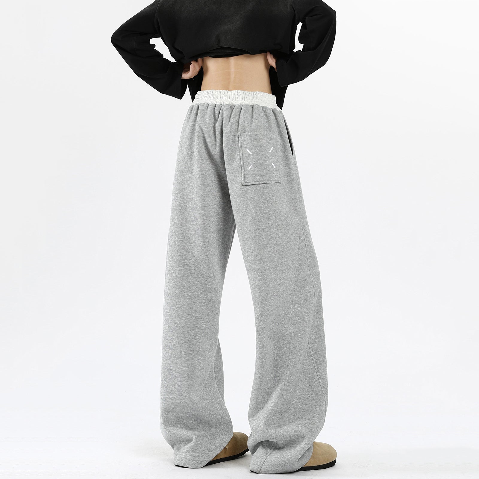 Women's Baggy Pants Wide Leg Drawstring Waist Loose Sweatpants with Pockets