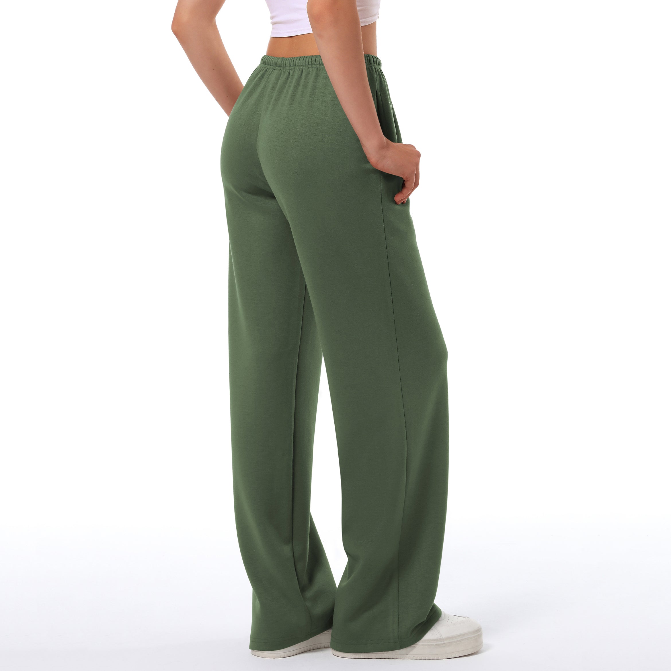 Women's Drawstring Elastic Low Waist Pants with Pockets