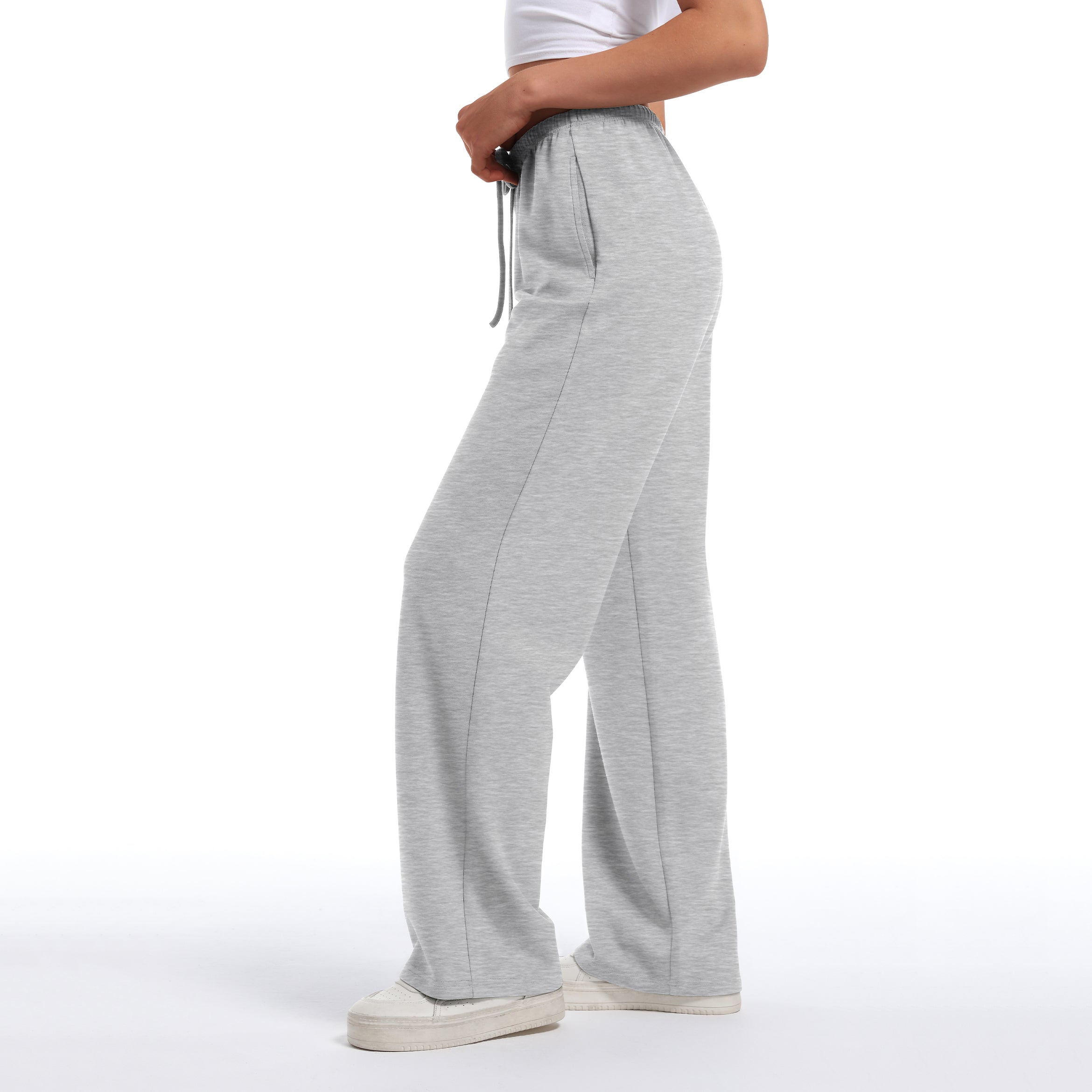 Women's Drawstring Elastic Low Waist Pants with Pockets