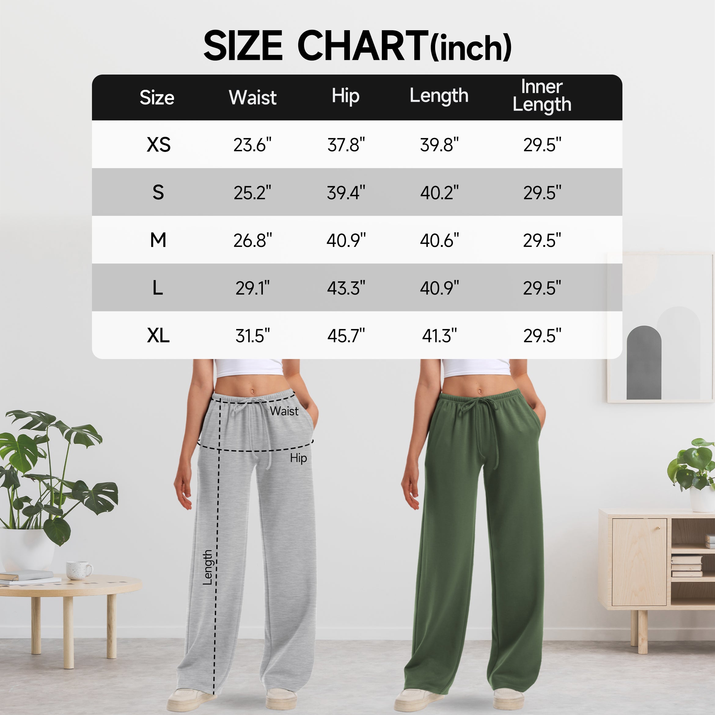 Women's Drawstring Elastic Low Waist Pants with Pockets