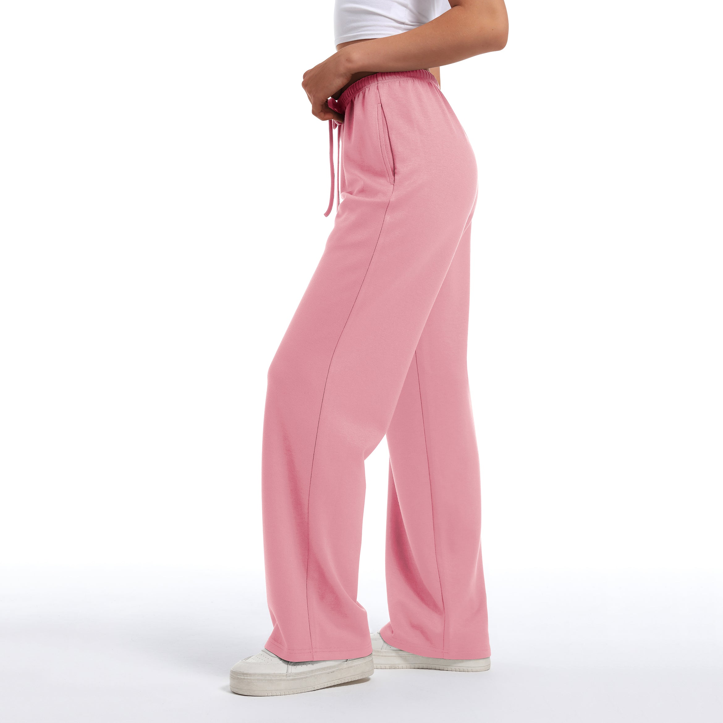 Women's Drawstring Elastic Low Waist Pants with Pockets