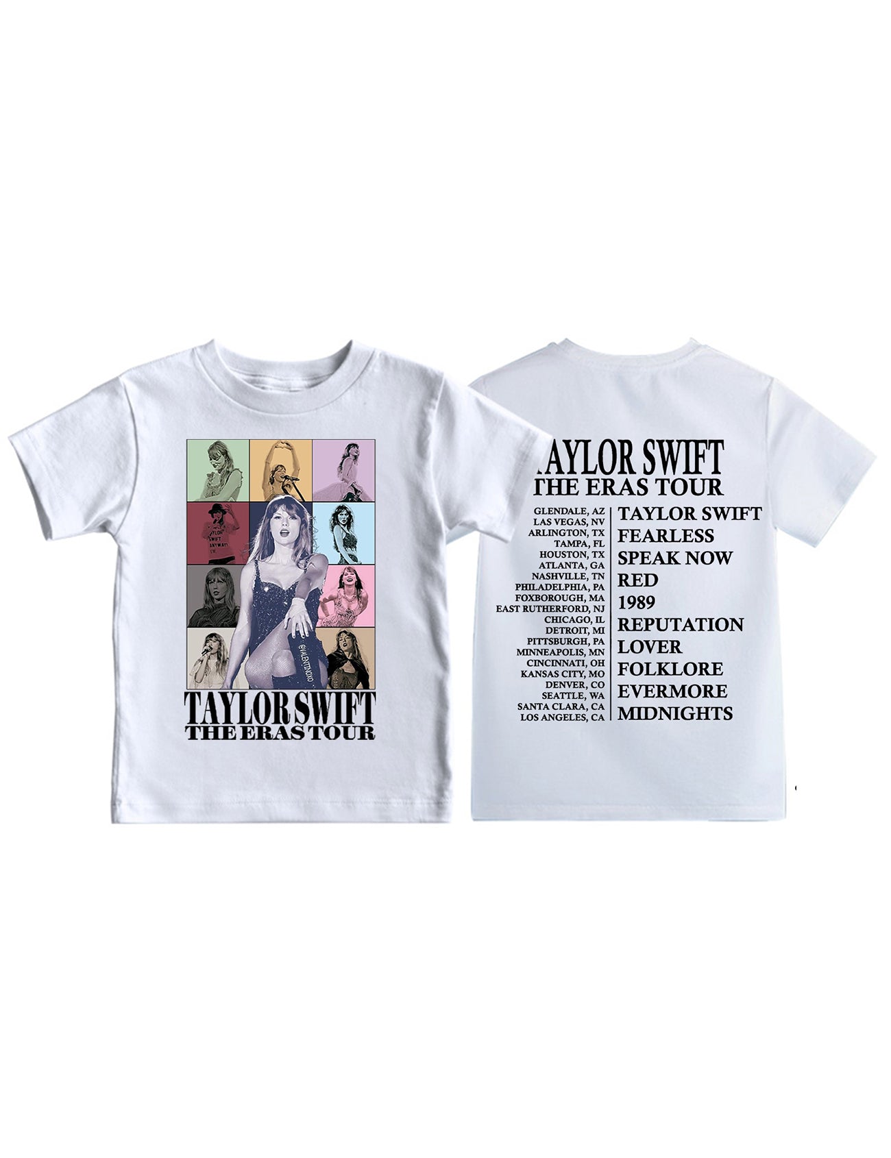 Girl's Retro Taylor Graphics Double Side Printed Personalized 80's T-Shirts