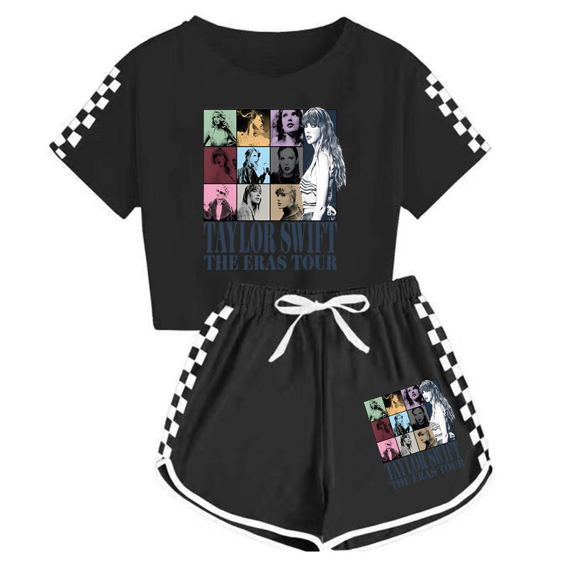 Girls' Clothing Sets Casual Taylor 2 Piece Short Sleeve T Shirt and Pant Sets