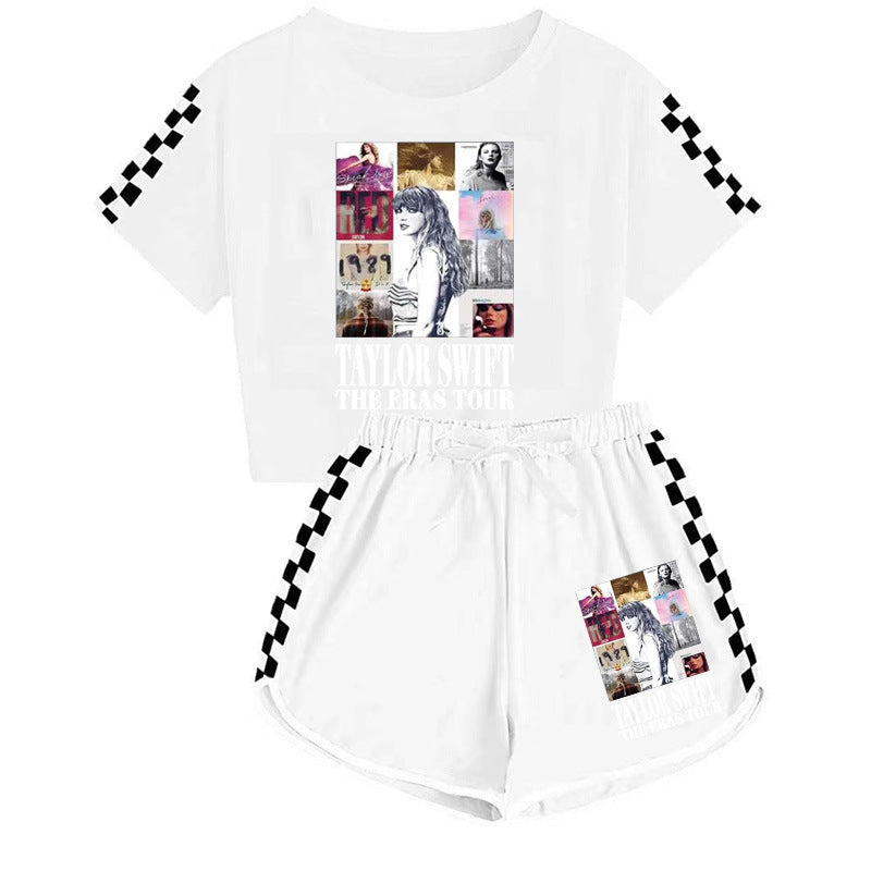 Girls' Clothing Sets Casual Taylor 2 Piece Short Sleeve T Shirt and Pant Sets