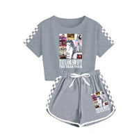 Girls' Clothing Sets Casual Taylor 2 Piece Short Sleeve T Shirt and Pant Sets