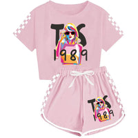 Girls' Clothing Sets Casual Taylor 2 Piece Short Sleeve T Shirt and Pant Sets