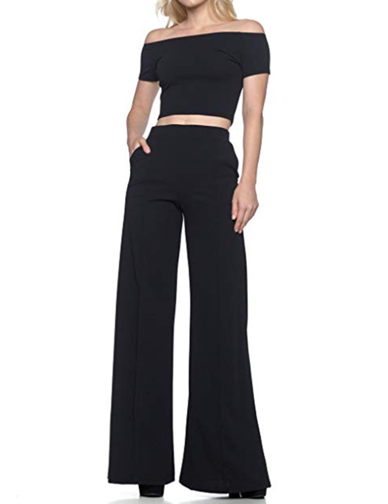 Women's Dress Pants Wide Leg Flare Pants Loose Casual Work Trousers