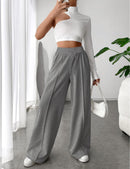 Women's Drawstring Ribbed Waisted Sweatpants