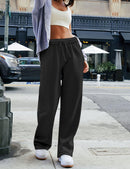 Women's Interior Drawstring Wide Leg Sweatpants