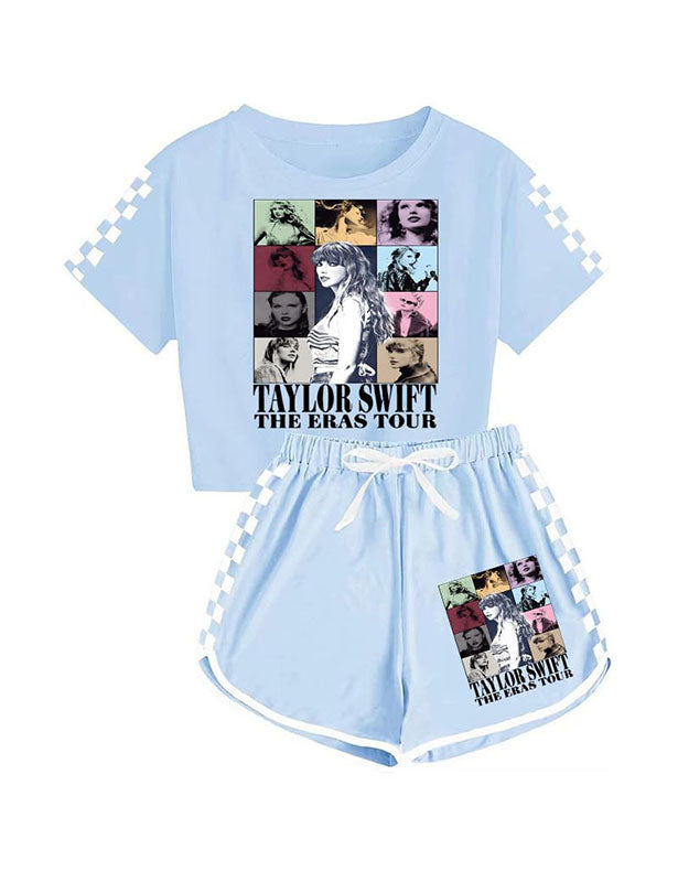 Girls' Clothing Sets Casual Taylor 2 Piece Short Sleeve T Shirt and Pant Sets