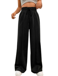 Women's Drawstring High Waisted Wide Leg Long Pants Casual Sweatpants