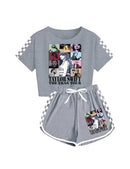 Girls' Clothing Sets Casual Taylor 2 Piece Short Sleeve T Shirt and Pant Sets