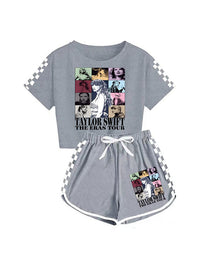 Girls' Clothing Sets Casual Taylor 2 Piece Short Sleeve T Shirt and Pant Sets