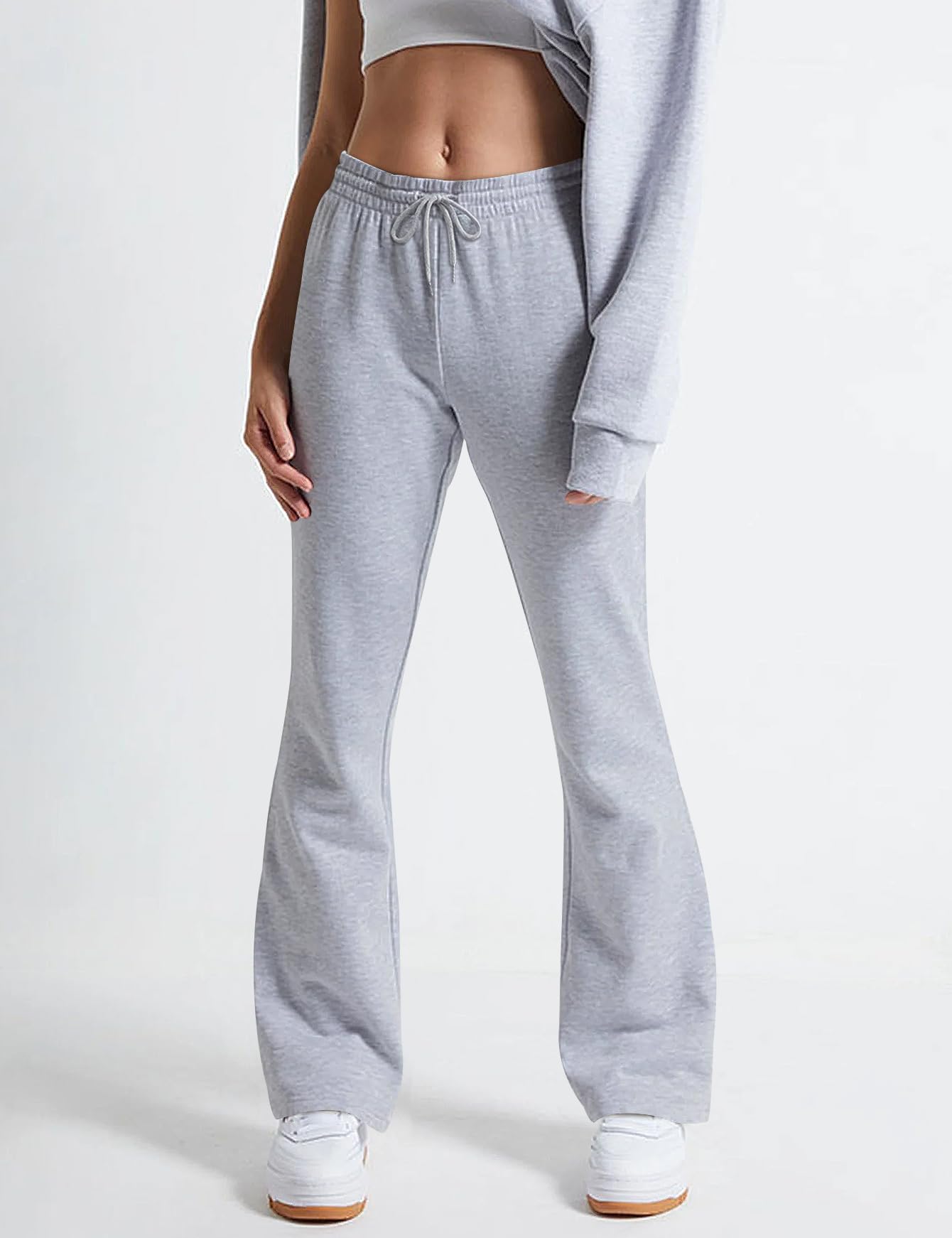 Women's Flare Wide Leg Sweatpants Drawstring Baggy Pants Athletic Pants Trousers