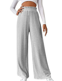 Women's Casual Elastic High Waist Knit Loose Lounge Pants Trousers