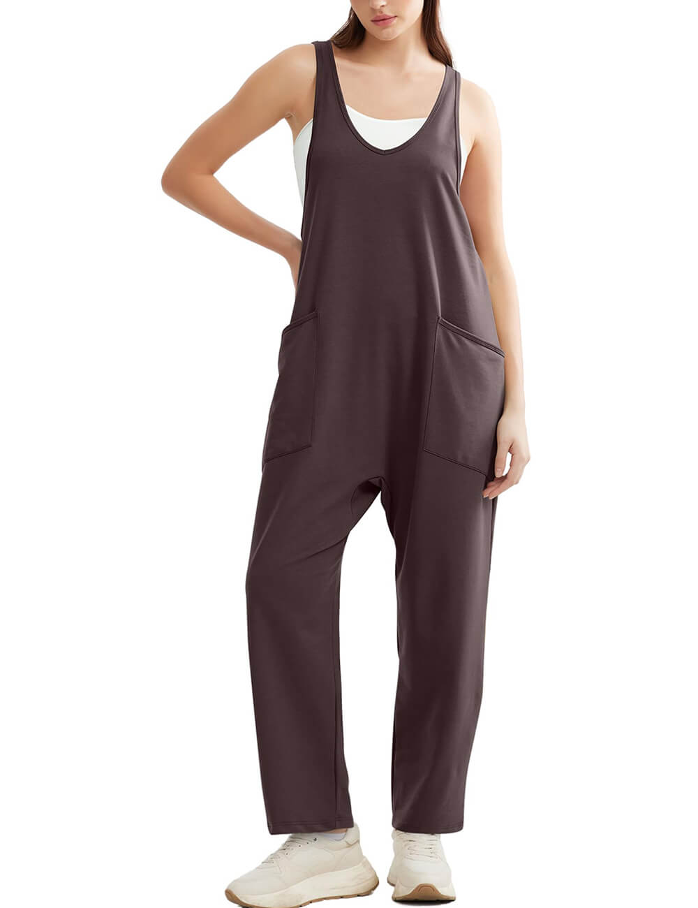 Jumpsuits For Women Casual Summer Dressy Sleeveless Overalls Long Loose Baggy Rompers