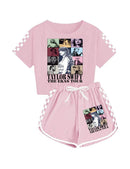 Girls' Clothing Sets Casual Taylor 2 Piece Short Sleeve T Shirt and Pant Sets