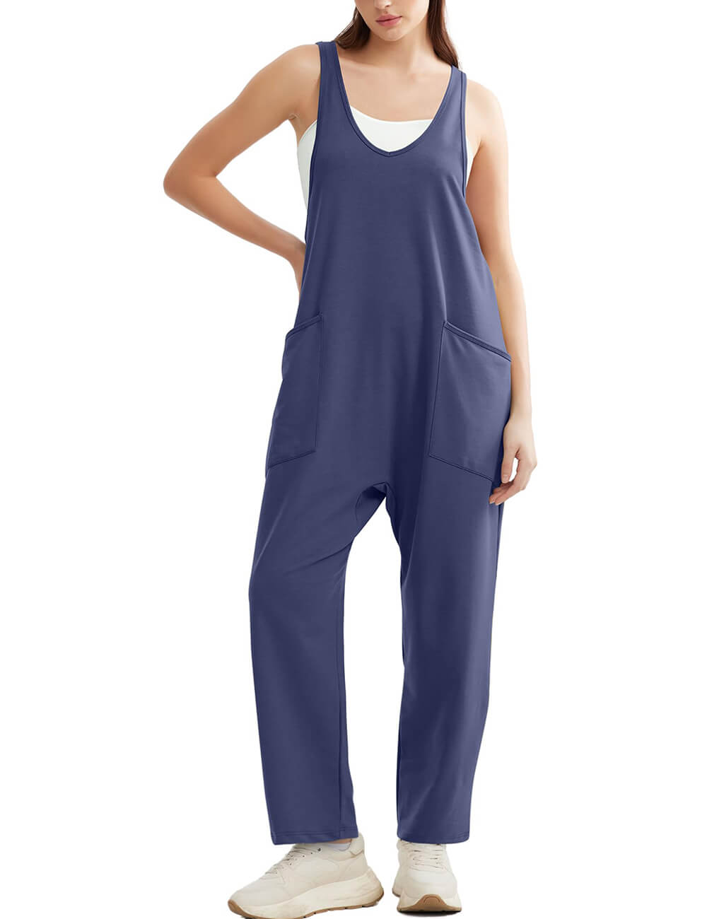 Jumpsuits For Women Casual Summer Dressy Sleeveless Overalls Long Loose Baggy Rompers