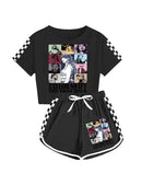 Girls' Clothing Sets Casual Taylor 2 Piece Short Sleeve T Shirt and Pant Sets