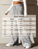 Women's Drawstring High Waisted Wide Leg Long Pants Casual Sweatpants