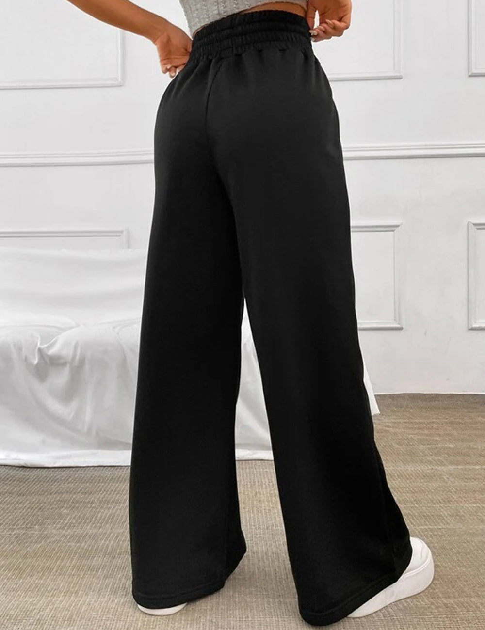 Women's Drawstring High Waisted Wide Leg Long Pants Casual Sweatpants