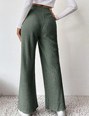 Women's Casual Elastic High Waist Knit Loose Lounge Pants Trousers