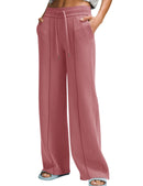 Women's Drawstring Ribbed Waisted Sweatpants