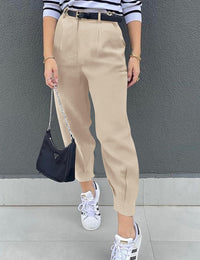 Women's High Waisted Pants Casual Ankle Length Work Trouser with Pockets