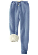 Women's Warm Sherpa Lined Sweatpants Drawstring Jogger Fleece Pants with Pockets