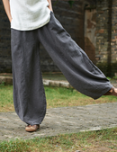 Women's Casual Cotton Linen Baggy Pants with Elastic Waist Loose Fit Lantern Trouser