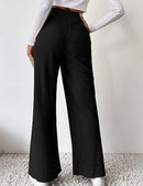 Women's Casual Elastic High Waist Knit Loose Lounge Pants Trousers