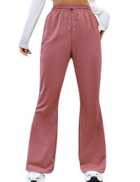 Women's Flare Wide Leg Sweatpants Drawstring Baggy Pants Athletic Pants Trousers