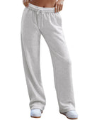 Women's Interior Drawstring Wide Leg Sweatpants