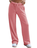 Women's Interior Drawstring Wide Leg Sweatpants