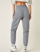 Women's Warm Sherpa Lined Sweatpants Drawstring Jogger Fleece Pants with Pockets