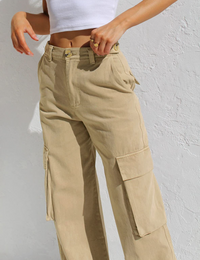 Women's Cargo Pants  High Waisted Wide Leg Jeans Streetwear with Pockets