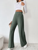 Women's Casual Elastic High Waist Knit Loose Lounge Pants Trousers