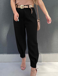 Women's High Waisted Pants Casual Ankle Length Work Trouser with Pockets