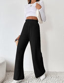 Women's Casual Elastic High Waist Knit Loose Lounge Pants Trousers