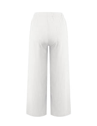 Women's Cotton Linen Pants Summer Casual Loose Drawstring Palazzo Pants